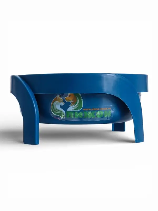 Миска, 600 мл, фигурная, с ножками, пластик, синяя