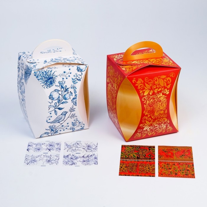 Набор коробок для кулича Набор коробок для кулича "Пастель" 2 штуки, 16 х 12,4 см, МИКС