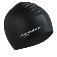 Шапочка для плавания взрослая ONLYTOP, силиконовая, 56 г, обхват 54-60 см, чёрная