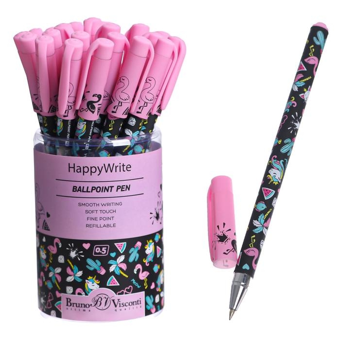 Ручка шариковая HappyWrite Ручка шариковая HappyWrite "Единорожки", 0,5 мм, синие чернила, МИКС