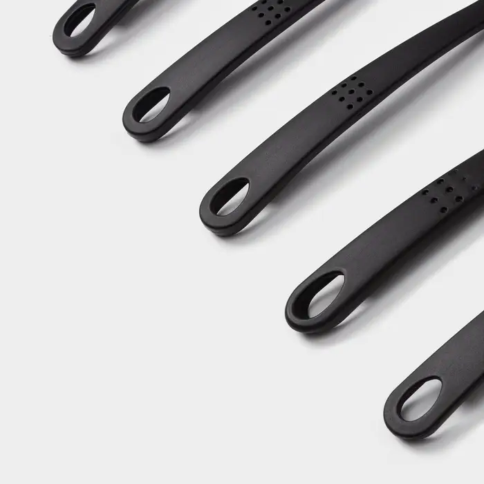 Набор кухонных принадлежностей Доляна &laquo;Точки&raquo;, 5 предметов, чёрный