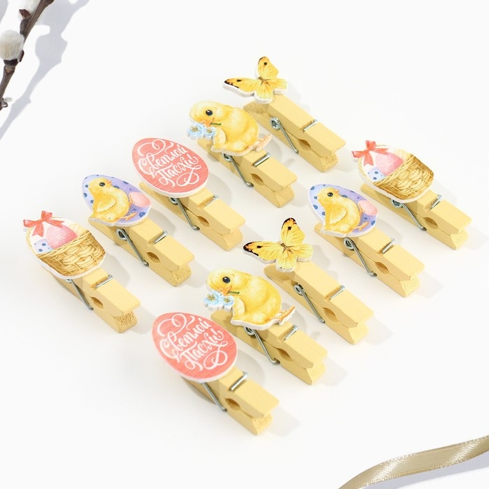 Набор прищепок для украшения вербы «Светлой Пасхи!», 10 х 12 см. Набор прищепок для украшения вербы «Светлой Пасхи!», 10 х 12 см.