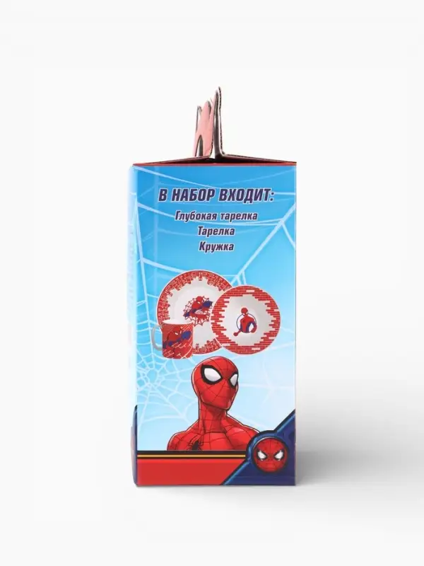 Набор посуды керамической детской, 3 предмета: кружка 200 мл, тарелка 19 см, салатник 250 мл, &laquo;Ты - супергерой&raquo;