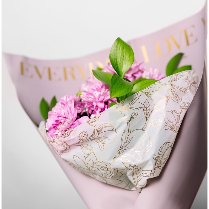 Плёнка для цветов упаковочная тишью влагостойкая «Цветы», белая, 0.6 x 10 м Плёнка для цветов упаковочная тишью влагостойкая «Цветы», белая, 0.6 x 10 м