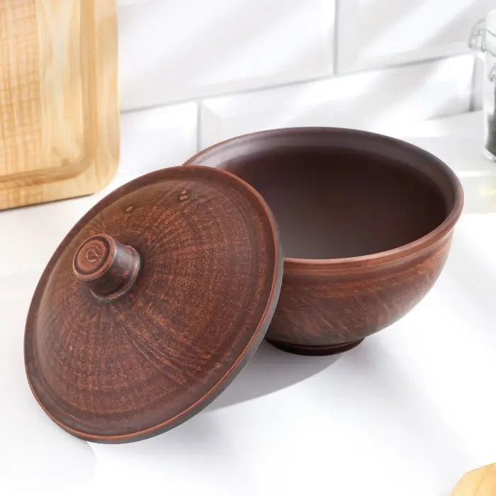 Кокотница &laquo;Классика&raquo;, 700 мл, 14&times;15 см, красная глина