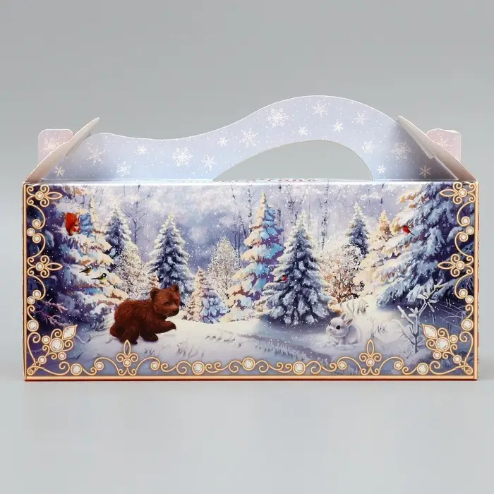 Коробка подарочная новогодняя складная «С Новым годом!», 23 х 10 х 10 см