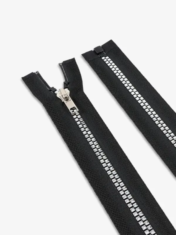 Молния &laquo;Трактор&raquo;, №5, разъёмная, декоративное звено &laquo;Квадрат&raquo;, замок автомат, 80 см, чёрная