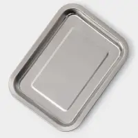 Противень, 27&times;20 см, h=2 см, AISI 410, толщина 0.4 мм, нержавеющая сталь, хромированный