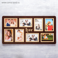 Фоторамка ЛХДФ "Love" на 8 фото 10x15см. Размер изделия 65*34см.