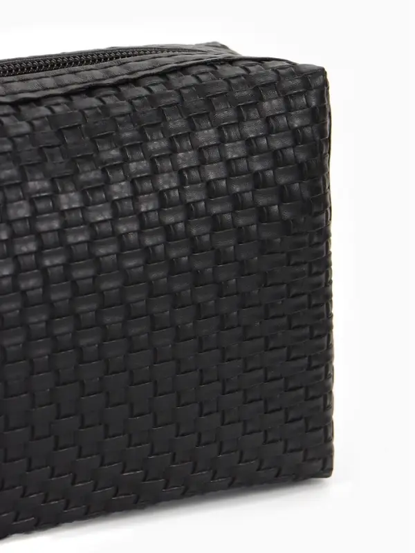 Косметичка дор Плетенка, 16*5*10, отдел на молнии, черный
