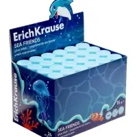 Клей-карандаш ErichKrause EasyStick Sea Friends, PVP, экономичный расход, 15 г, МИКС