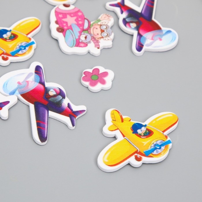 Декор для творчества EVA "Авиация" набор 12 шт 10х13 см