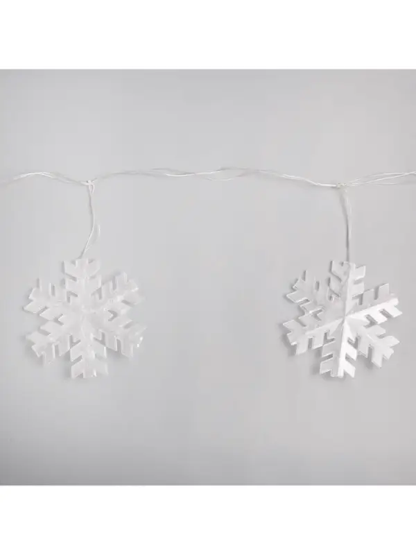 Гирлянда &laquo;Нить&raquo; 2 м с насадками &laquo;Снежинка матовая&raquo;, IP20, прозрачная нить, 36 LED, свечение синее, 220 В