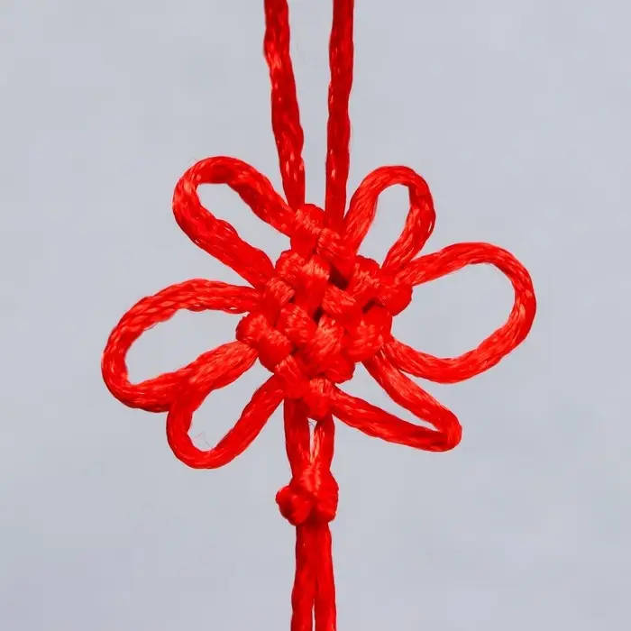 Подвеска металл "Зеркало Багуа" с узлом счастья 4,5х24 см   МИКС