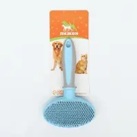 Пуходёрка средняя, 9.5&times;16.5 см, мягкая, с закруглёнными зубьями, пластик, голубая