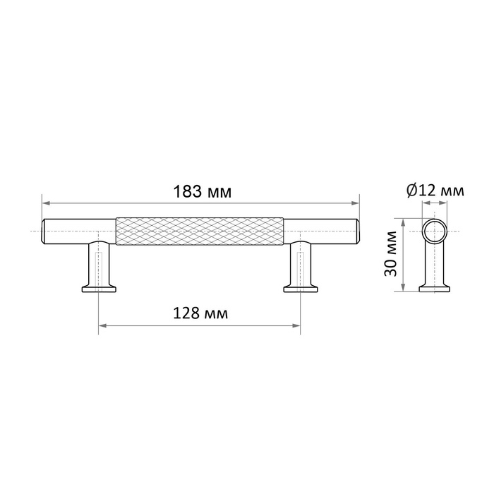 Ручка-рейлинг CAPPIO PIMPLY, d=12 мм, м/о 128 мм, цвет чёрный Ручка-рейлинг CAPPIO PIMPLY, d=12 мм, м/о 128 мм, цвет чёрный