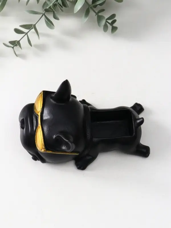 Подставка для мелочей «Французский бульдог в очках», 7×14×8.5 см, чёрная Подставка для мелочей «Французский бульдог в очках», 7×14×8.5 см, чёрная