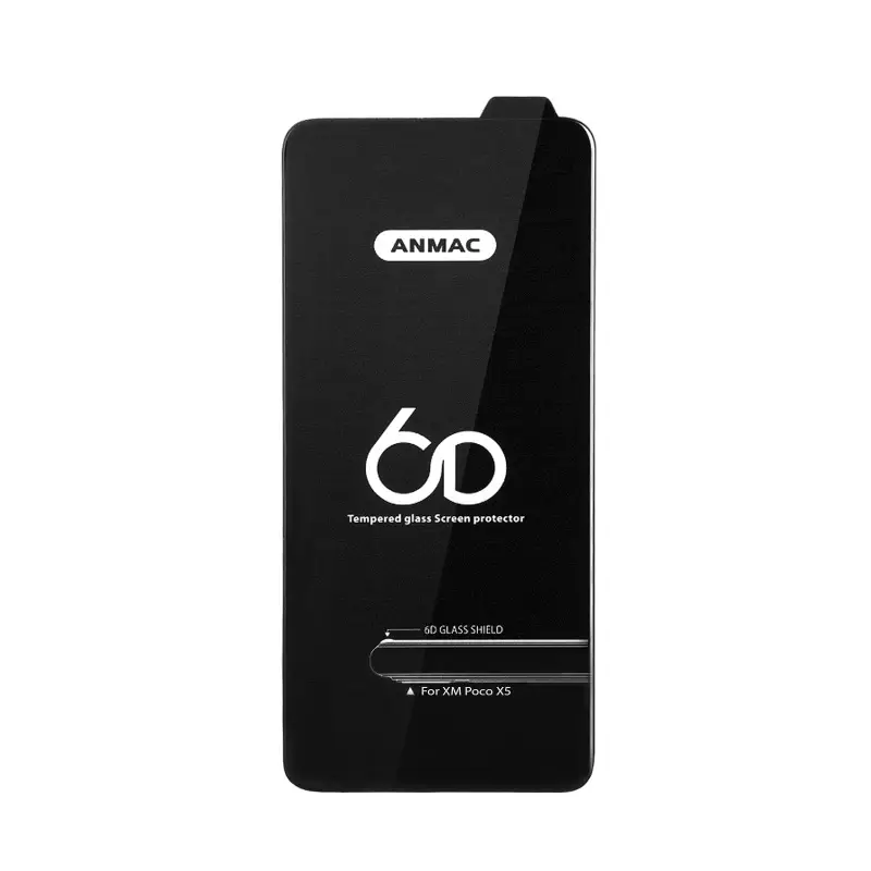 Защитное стекло XM Poco X5 Anmac 6D Black без упаковки Арт.1137446 (10 шт./уп.)