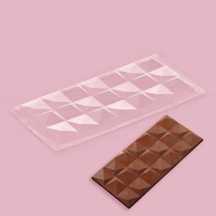 Форма для шоколада «Квадраты», пластик, 20.5×10×1 см, прозрачная