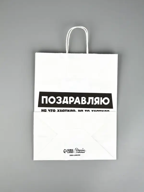 Подарочный пакет с открыткой &laquo;На что хватило&raquo;, крафт