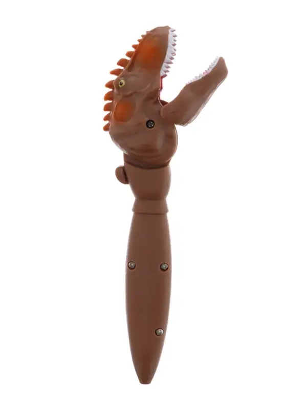 Ручка гелевая-прикол, Динозавр МИКС, с помощью кнопки пасть закрывается