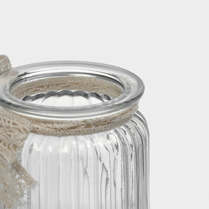 Банка стеклянная для хранения сыпучих продуктов «Чайные беседы», 300 мл, 8×14 см, с керамической крышкой