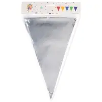 Гирлянда "Флажки"  серебро, металлик, 20*30 см*20 шт, 10 м.
