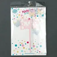 Топпер для торта «С днём рождения. Бабочки», набор 4 шт., розовый