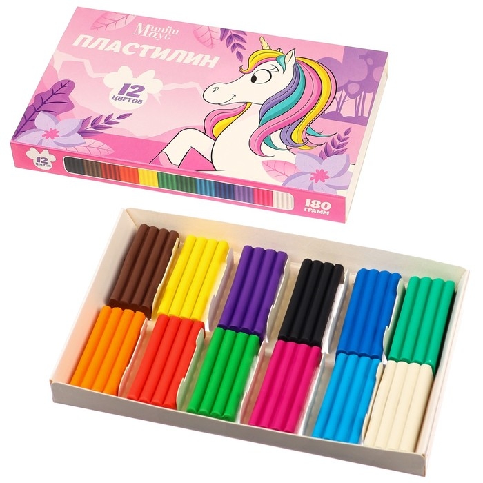 Пластилин 12цв 180г Минни и Единорог Пластилин 12цв 180г Минни и Единорог