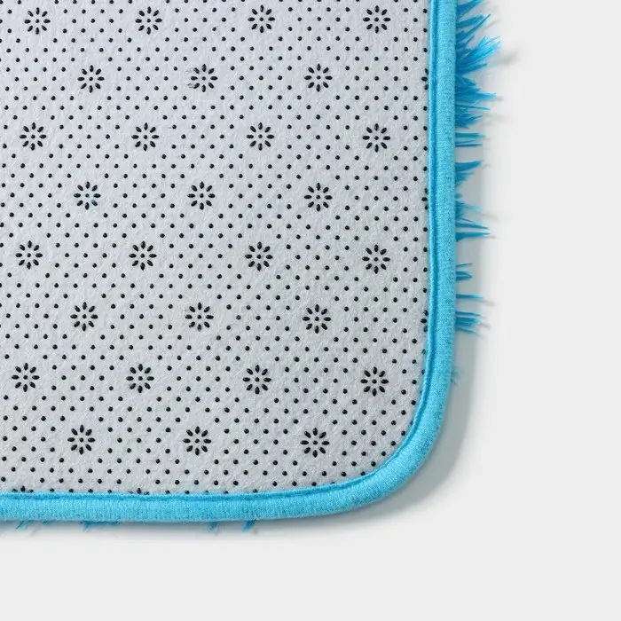 Коврики для ванной и туалета Доляна &laquo;Пушистик&raquo;, 2 шт., 40&times;50, 50&times;80 см голубые