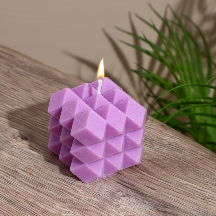 Свеча  Свеча "Ромбики" 6х6х6 см, соевый воск МИКС