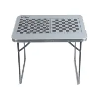 Стол туристический складной, 70&times;50&times;60 см, пластик, цвет металлик с принтом шахматная доска