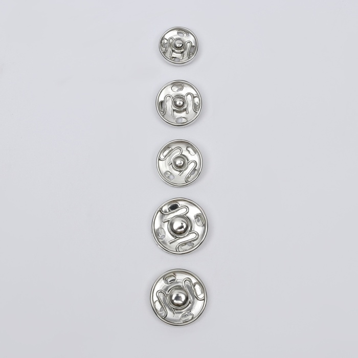 Кнопки пришивные, d = 16 мм, 20 шт, цвет серебряный Кнопки пришивные, d = 16 мм, 20 шт, цвет серебряный