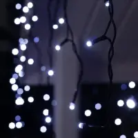 Гирлянда &laquo;Бахрома&raquo; 3&times;0.6 м, IP44, УМС, тёмная нить, 160 SMD-LED, свечение белое, 220 В