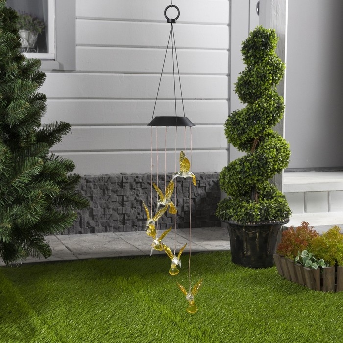 Садовый светильник на солнечной батарее «Колибри», 12.5×86×12.5 см, 6 LED, свечение тёплое белое Садовый светильник на солнечной батарее «Колибри», 12.5×86×12.5 см, 6 LED, свечение тёплое белое