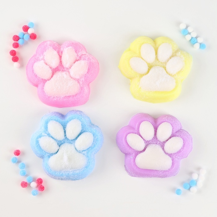 Сквиш антистресс - игрушка «Кошачья лапка», с пушистой посыпкой, МИКС