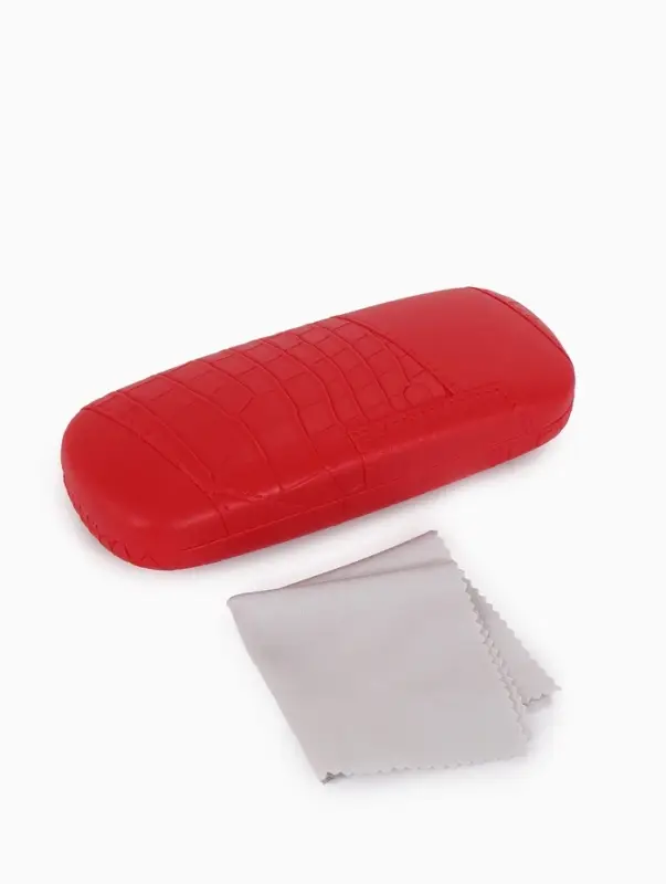 Футляр для очков на хлопушке, размер 16&times;5.8&times;3 см, красный