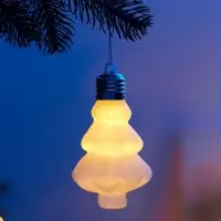 Елочный шар &laquo;Бархатная елочка&raquo; 12&times;8 см, 1 LED, от батареек LR44&times;3, свечение тёплое белое