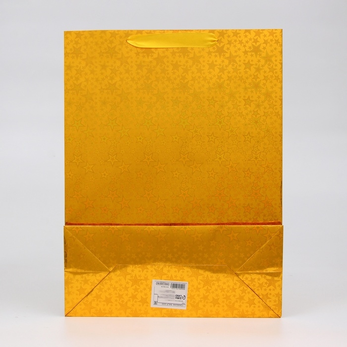 Пакет голография с окном "Сердце", "Золотой", L 40 х 30 х 13 см  набор 1шт 10449244