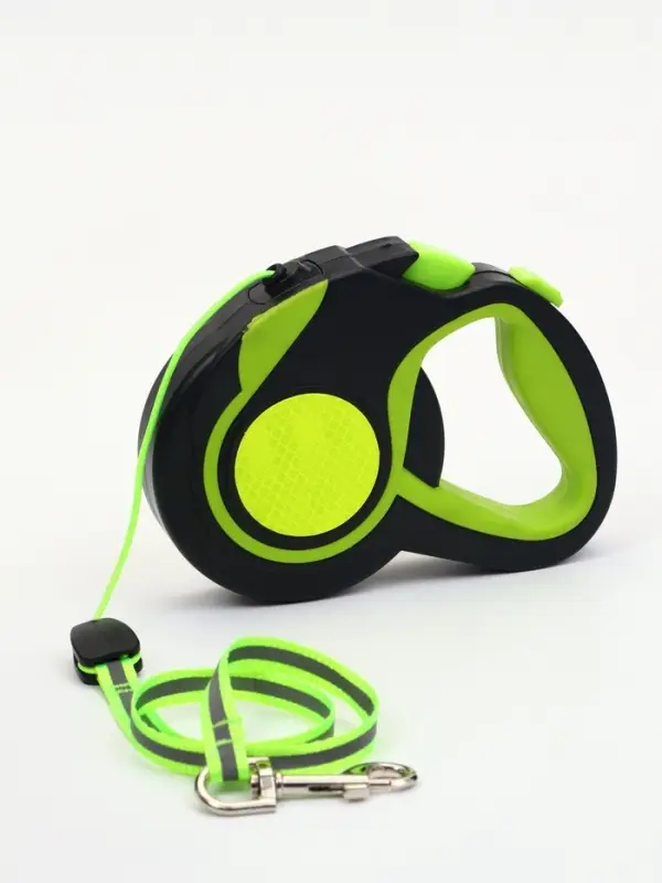 Рулетка &laquo;Пижон&raquo;, 8 м, до 40 кг, трос, светоотражающая, прорезиненная ручка, зелёная