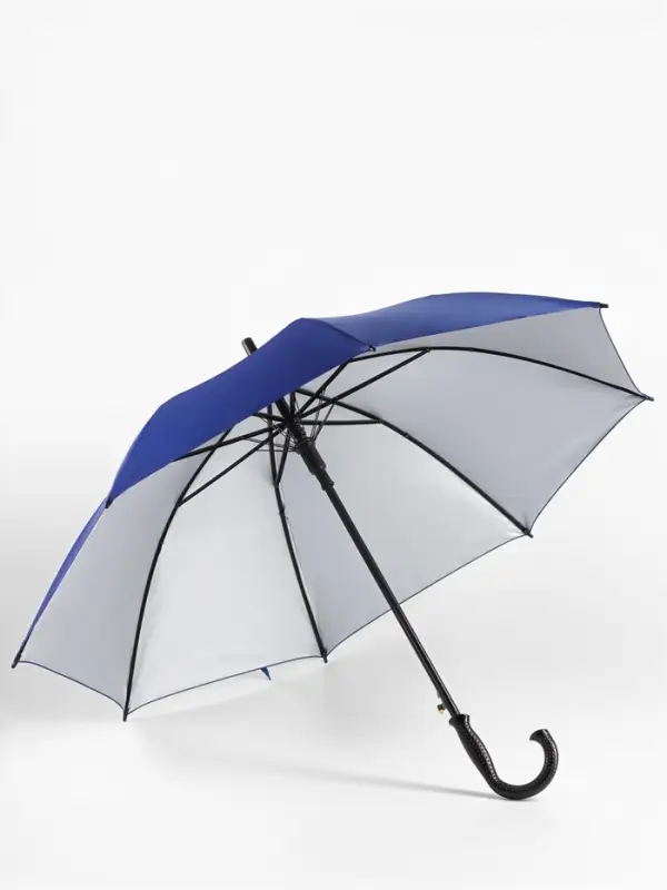 Зонт - трость полуавтоматический, &laquo;Однотонный&raquo;, 8 спиц, R=52/60 см, d=104 см, синий