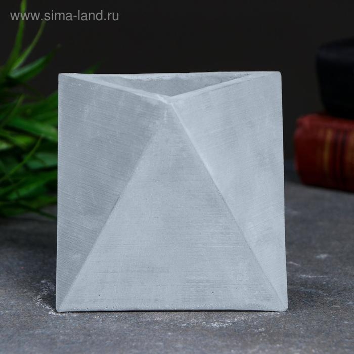 Кашпо бетонное  Кашпо бетонное "Абстракция" серое 9 х 9 х 9 см