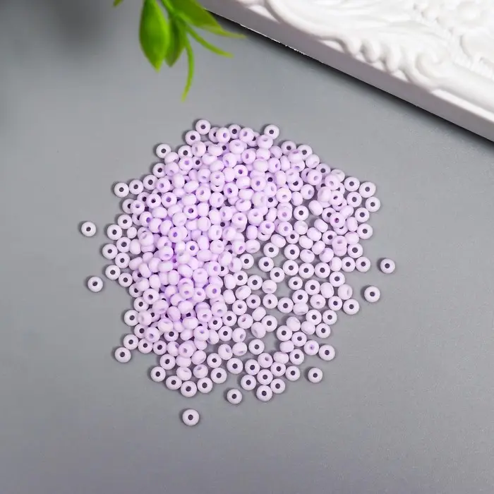 Бисер стекло 8/0  Бисер стекло 8/0 "Маршмеллоу. Матовый. Глициния" 10 гр