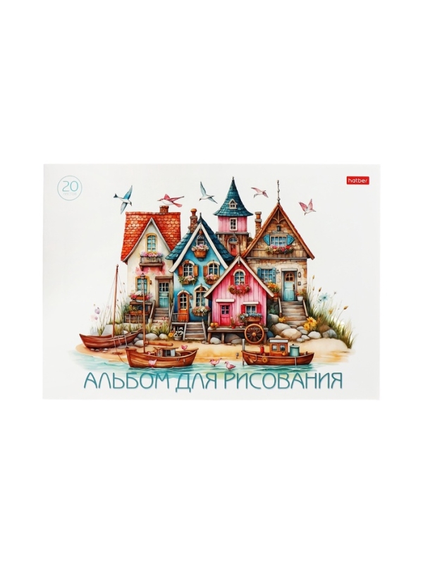 Альбом для рисования А4, 20 листов на скрепке Funny panda, блок 100 г/м2, МИКС