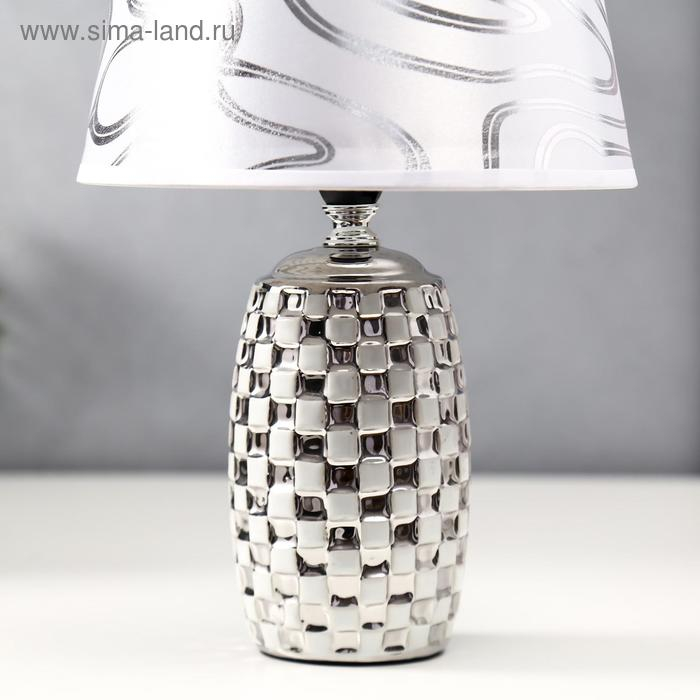 Лампа настольная 36650/1 E14 40Вт белый-серебро H32,5 см Лампа настольная 36650/1 E14 40Вт белый-серебро H32,5 см