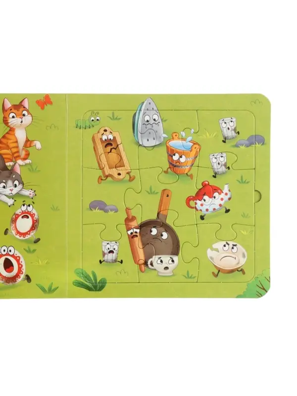 Книга картонная "Сказки в пазлах", 5 пазлов, 12 стр., Корней Чуковский