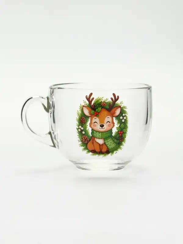 Кружка стеклянная новогодняя &laquo;Оленёнок&raquo;, 500 мл