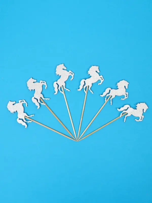 Шпажки для канапе «Серебряные лошадки», набор 6 шт Шпажки для канапе «Серебряные лошадки», набор 6 шт