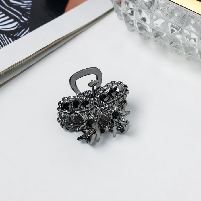 Краб для волос Краб для волос "Флоренс" бант, 2,5 см, тёмное серебро