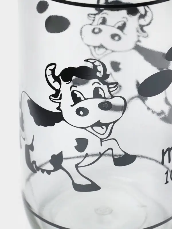 Бутыль для молока Доляна &laquo;Коровушка&raquo;, 1 л, 8.5&times;25 см, стекло